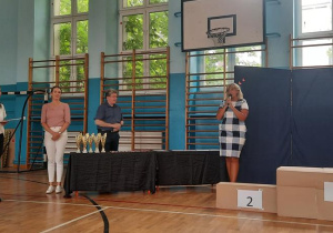 Uroczystości ogłoszenia wyników zawodów o Puchar SP 46. Przemówienie Pani dyrektor, Moniki Siedmiogrodzkiej.