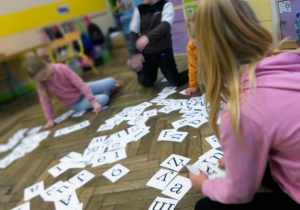 Praca z alfabetem polskim - układanie sylab i wyrazów z poznanych literek.