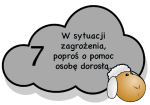 Internetowa Owieczka z zasadami korzystania z Internetu.