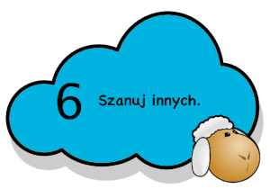 Internetowa Owieczka z zasadami korzystania z Internetu.