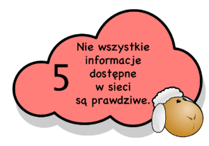 Internetowa Owieczka z zasadami korzystania z Internetu.