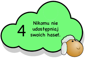 Internetowa Owieczka z zasadami korzystania z Internetu.
