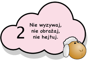 Internetowa Owieczka z zasadami korzystania z Internetu.