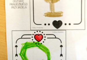 Projekt Odznaki Prawdziwego Przyjaciela wykonany przez uczennicę klasy 1a.