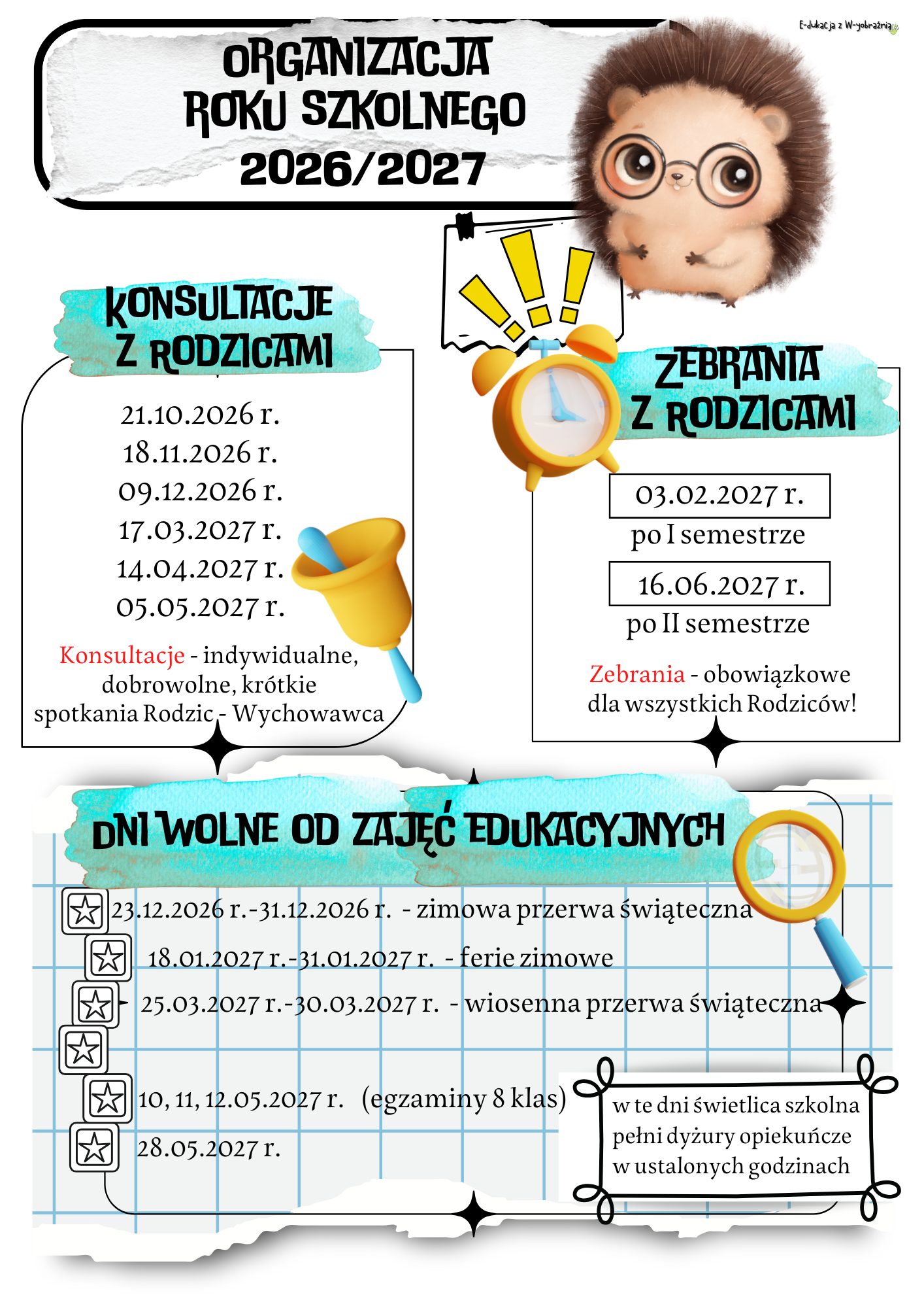 Organizacja roku szkolnego 2026/2027