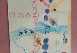 Rzeka_gra planszowa w wykonaniu uczniów świetlicy szkolnej.