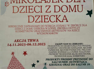 Mikołajkowo-świąteczne wsparcie dla dzieci z Domu Dziecka dla Małych Dzieci w Łodzi.