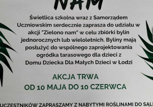 Plakat akcji "Zielono nam".