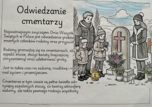 Plakat związany z obchodami Dnia Wszystkich Świętych.