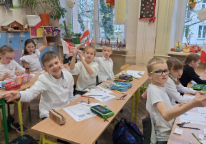 Klasowe obchody Dnia Niepodległości w klasie 3a.