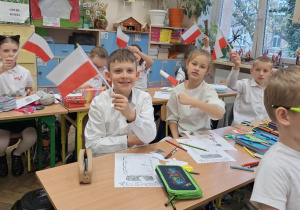 Klasowe obchody Dnia Niepodległości w klasie 3a.