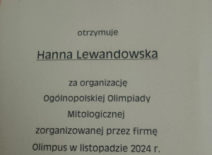 Ogólnopolska Olimpiada Mitologiczna Olimpus.