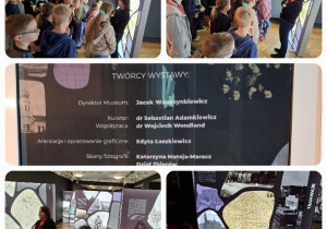 Uczniowie klasy 3a zwiedzający wystawę czasową pt. „Miasto widzę moje ogromne".
