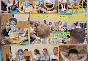 Poranki poetyckie w klasie 1a_bliskie spotkanie z bajkoterapią w ramach projektu "Postaw na wartości".