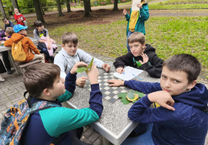 Zajęcia terenowe w Parku na Zdrowiu klasy 5b.