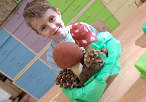 Kreatywna jesień, czyli grzybobranie w klasie 1a_efekt finalny twórczej pracy ucznia klasy 1a.