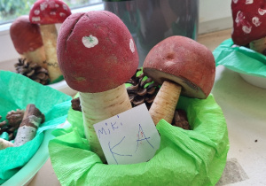 Kreatywna jesień, czyli grzybobranie w klasie 1a_efekt finalny twórczej pracy uczniów klasy 1a.