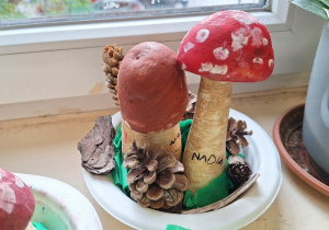 Kreatywna jesień, czyli grzybobranie w klasie 1a_efekt finalny twórczej pracy uczniów klasy 1a.