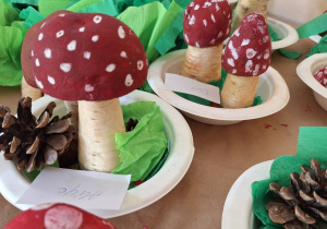 Kreatywna jesień, czyli grzybobranie w klasie 1a_efekt finalny twórczej pracy uczniów klasy 1a.