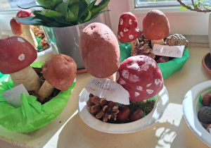 Kreatywna jesień, czyli grzybobranie w klasie 1a_efekt finalny twórczej pracy uczniów klasy 1a.