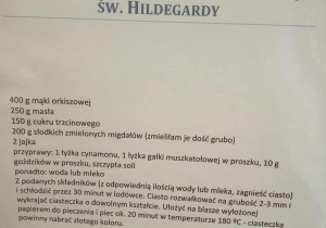 Receptura św. Hildegardy z Bingen na ciasteczka radości.