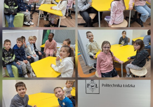 Uczniowie klasy 1a podczas warsztatów robotycznych "Projektujemy komPAKTowego robota"_prezentacja multimedialna.