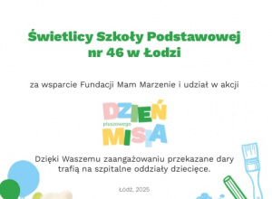 Podziękowanie od Fundacji "Mam Marzenie".