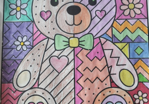 Dzień Pluszowego Misia w świetlicy szkolnej_praca plastyczna.