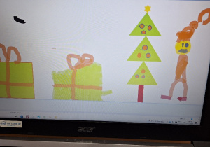 W oczekiwaniu na Mikołaja i Święta_praca ucznia klasy 1a_utrwalenie narzędzi Paint.