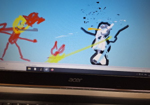 W oczekiwaniu na Mikołaja i Święta_praca ucznia klasy 1a_utrwalenie narzędzi Paint.