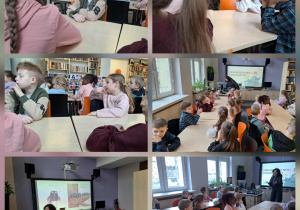 "Ciekawostki moli książkowych"_klasa 1a z wizytą w Wojewódzkiej Bibliotece Publicznej_zapoznanie z historią szpaka Kajtka.