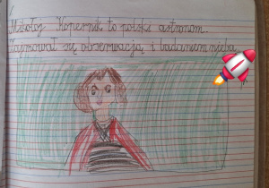 Pierwszoklasiści na tropie kosmicznych nowinek_klasa 1a_fragment notatki z zeszytu.