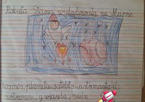 Pierwszoklasiści na tropie kosmicznych nowinek_klasa 1a_fragment notatki z zeszytu.