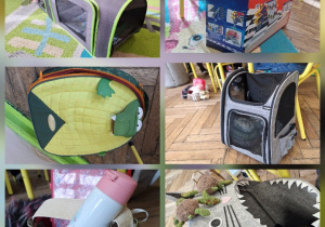 Wiosenna akcja "Dzień bez plecaka"_projektowo w klasie 1a_przykładowe pojemniki na książki.