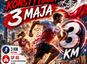 Bieg Konstytucji 3 Maja w Parku im. J. Poniatowskiego w Łodzi.
