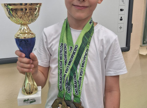 Mikołaj Woźniak (kl. 1a) i sukcesy w Klubie Judo Chojrak.